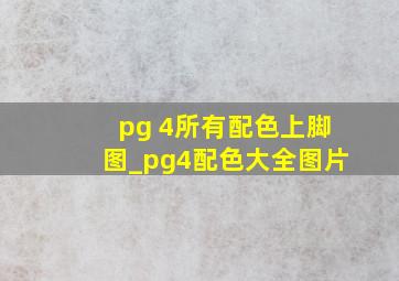 pg 4所有配色上脚图_pg4配色大全图片